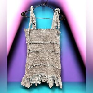 Chelsea & Violet Light blue Ruffled Camisole LARGE pit to pit 16in length 33in